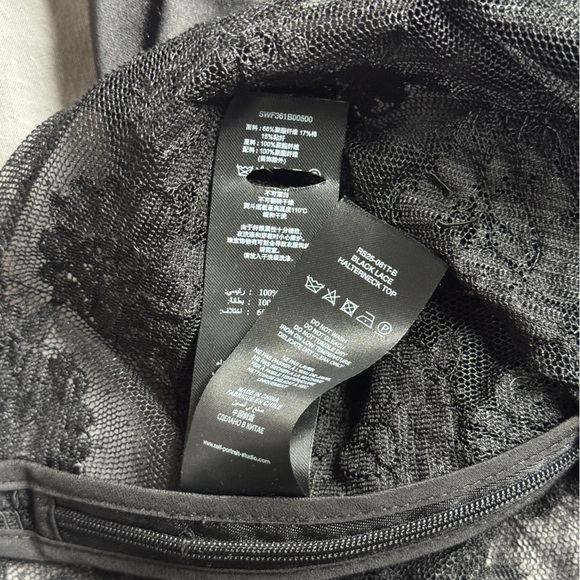 Self-Portrait Black Lace Halterneck Top Size US 2/UK 6 - Picture 11 of 11